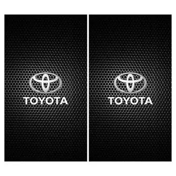 2PC Car Emblem Center Pillar Sticker Auto Door Decorative Stickers For Toyota Chr Corolla Yaris Rav4 E150 E120 Land Cruiser 200