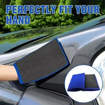 2PC Car Wash Magic Mud Gloves Car Cleaning Beauty Care Sludge Removal Cloth Towel Body Care Maintenance Cleaning Tools чёрный