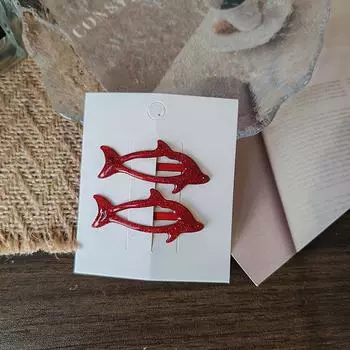 2pc Cute Dolphin BB Hair Side Clips Hairpin Crab for Girls Women Child Holiday Party Gift Hair Accessories Headwear Ornament