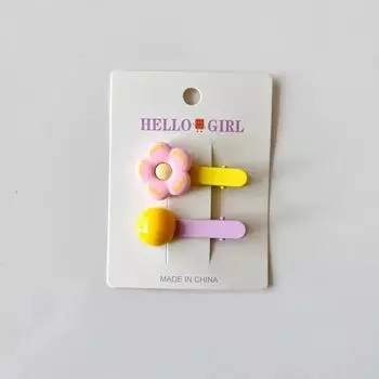 2pc Cute Metal Flower Hair Claw Side Clips for Women Girls Kids Child Hairpin Gift Party Hair Accessories Headwear Ornament