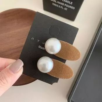 2pc Cute Velvet Pearl Mini Hair Claw Clips for Women Girls Childs Hairpin Headband for Gift Hair Accessories Headwear Ornament