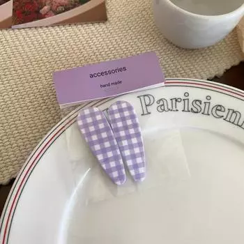 2pc Elegant Plaid Hairpin Hairgrip Hair Clips for Girls Women Kids Childs Vintage Crab for Gift Hair Accessories