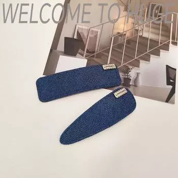 2pc Fashion Cool Denim Square Drop BB Hairpin Hair Side Clips for Women Girls Korean Hair Accessories Headwear Ornament