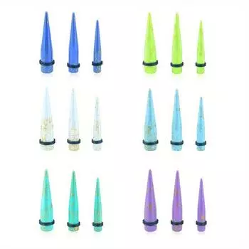 2 шт. модные украшения для пирсинга, золотая нить в горошек, акриловый наконечник, конус, ушные манометры, туннели, расширитель для ушей, украшения для тела, пирсинг 1.6mm