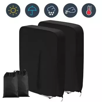 2Pc Folding Chair Cover Waterproof Outdoor Sun Lounger Cover Patio Reclining Chair Cover Garden Furniture Cover w/ Storage Bag 82x93CM