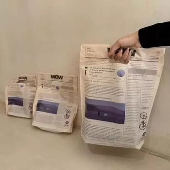 2PC Газетный Дизайн Сумки Для Покупок Розничные Товары Сумки Аксессуары Пластиковые Нижнее Белье С Ручкой Ювелирные Изделия 2 Размера M