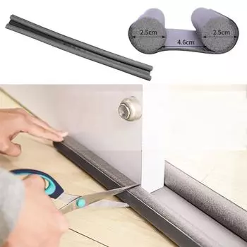 2PC Гибкий ограничитель сквозняков под дверью, уплотнительная полоса для нижней двери, уплотнительная полоса, более толстая, противохолодная, уплотнительная полоса коричневый