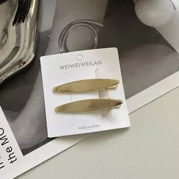 2pc gold and Silver Alloy Solid color hollow out Hair Side Clips Hairpin for Women Hair Accessories Headwear Ornament