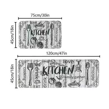 2PC kitchen floor mats, super soft carpet mats, soft microfiber absorption mats, kitchen decorations, can wash home decoration Two-piece set белый