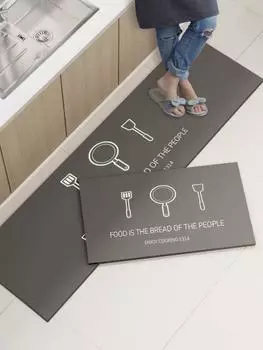2PC Кухонный коврик Diatom Mud нескользящий, водонепроницаемый, маслостойкий, моющийся, не требующий мытья коврик для пола впитывающий ковер для ванной комнаты 400MMx600MM