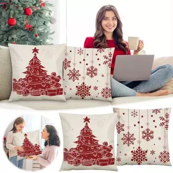2PC Merry Christmas, Наволочка для подушки, 18 X 18 дюймов, Зимний праздник, Наволочка для дивана, Украшение, Рождественская елка One Size