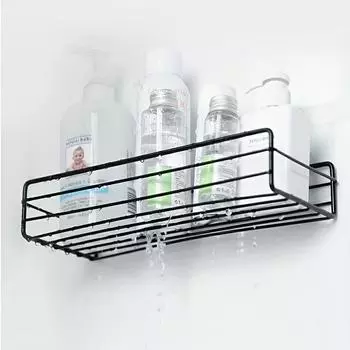 2pc Multi-Functional Shelf for Kitchen and Bathroom Storage - Punch-Free Wall-Mounted Rack with Shower Capacity