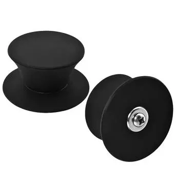 2PC Pot Lid Knob Silicone Universal Pot Handle Replacement Kitchen Cookware Cover Knobs for Pan Lid Black kitchen accessories co