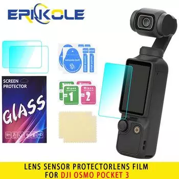 2PC протектор экрана для DJI Osmo Pocket 3 Gimbal Camera Accessories Защитная пленка для объектива Устойчивая к царапинам HD закаленная стеклянная пленка