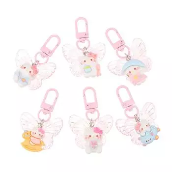 2Pce Sweet Cute Butterfly Keychain Bag Pendant Car Key Holder Earphone Charm Gift