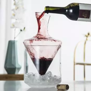 2Pcs 1000ml High Grade Crystal Glass Ice Bucket Decanter Whiskey Vodka Brandy Bottle Wine Separator Bar Festival Hip Flask Gift a set