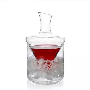 2Pcs 1000ml High Grade Crystal Glass Ice Bucket Decanter Whiskey Vodka Brandy Bottle Wine Separator Bar Festival Hip Flask Gift