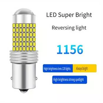 2PCS 1156 BA15S 7440 W21W LED Reverse Lamp Bulb 12V Canbus 120 SMD 6500K White T15 T20 Car Tail Parking Brake Turn Signal Lights 1156 Constantly lit model белый