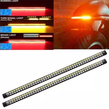 2pcs 11.8 LED Rear Turn Signals Brake Light Daytime Running Lights for Motorcycle ATV