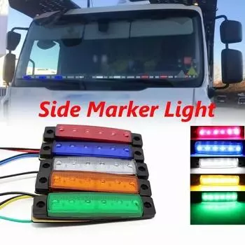 2 шт. 12/24 В 6 SMD светодиодных фонарей для грузовика, прицепа, пикапа, боковых габаритных огней, габаритных огней для грузовика, автобуса, боковых габаритных огней, задних предупреждающих фонарей