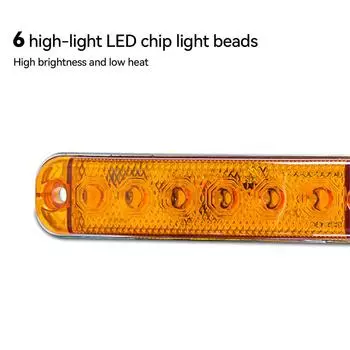 2Pcs 12V- 80V 6LED Trailer Side Clearance Marker Lamp Warning Lens Flashing Lights Truck Side Marker Lamp Marker синий