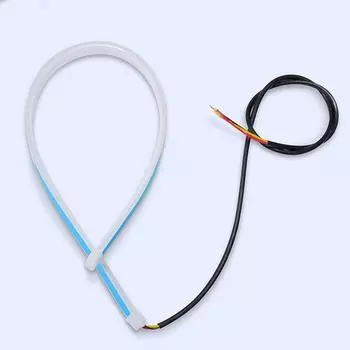 2 шт. 12 В автомобильные светодиодные гибкие дневные ходовые огни, указатели поворота, водонепроницаемые фары, автомобильные аксессуары для внешнего украшения 45CM белый