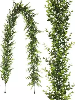 2Pcs 178cm Eucalyptus Grass Rattan Artificial Eucalyptus Plants Rattan Wedding Home Decor Green Plant Leaves Garden Decoration