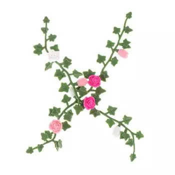 2Pcs 1:12 Dollhouse Miniature Rose Flower Vine Climbing Rose Wattle Home Decor