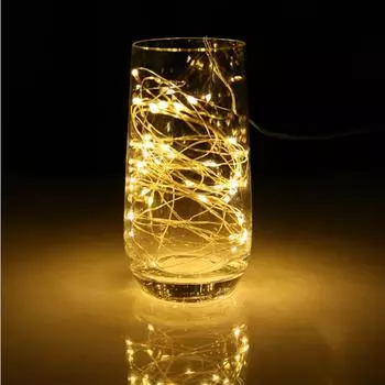 2Pcs 1/3/5/10M LED Garland Holiday String Lights Button Battery-Operated Christmas Tree Wedding Party Ramadan Decoration Light 1m 10leds синий