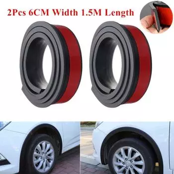 2Pcs 1.5Meter Car Flare Extension Wheel Rubber Wheel Eyebrow Protector Arch