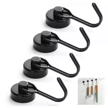 2 шт. 20 мм Мощный магнитный крючок Настенный крючок-вешалка Тяжелый магнитный крючок Инструмент для хранения на кухне, в гардеробе, дома 180 angle