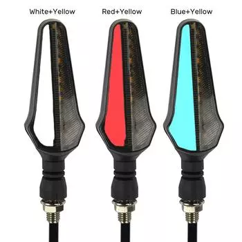 2Pcs 24 LED Dual Color Guide Motorcycle Brake Light Waterproof Turn Signal Indicator Lamp Daytime Running Lights Integration
