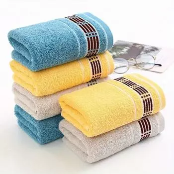 2Pcs 32x72cm Cotton Face Towel Thickened Couple Shower Towel Dry Hair Towel Sports Towel Swimming синий