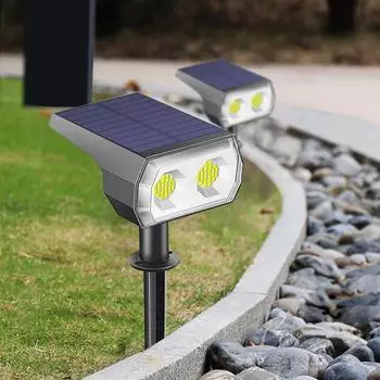 2PCS 48 LED Solar Light Outdoor IP65 Waterproof Landscape Spotlights 3 Lighting Modes Solar Lghts for Yard Garden Patio