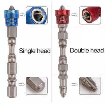 2PCS/5PCS 65mm Non-Slip 1/4 Inch Hex Handle S2 PH2 Magnetic Ring Phillips Screwdriver Head