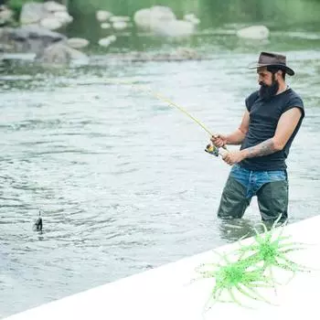 2Pcs 6.88CM/1.7G Soft Sea Urchin Lure with Swimming Skirts Colorful Artificial Bait Saltwater красный