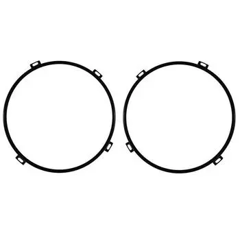 2Pcs 7 Headlight Mounting Bracket Ring Black Round for Jeep Wrangler JK 2007-18