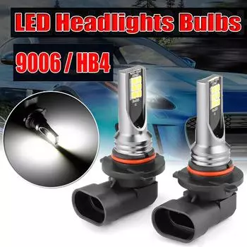 2Pcs 9006 HB4 Car LED Headlights 6000K White Fog Lamps 10000LM Super Bright LED Daytime Running Lights Automobiles Accessories WHITE