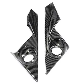 2PCS ABS Carbon Fiber Interior Front Door Speaker Window A Pillar Cover Trim for Honda Civic 2016-2019 10Th Gen Car Accessories чёрный