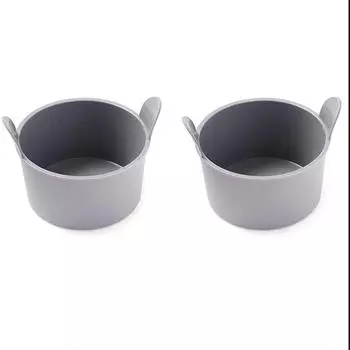 2Pcs Air Fryer Egg Poacher Cups Silicone Cake Muffins Cupcakes Moulds Baking Custard Tart Pie Desserts Egg Poaching Maker AVE
