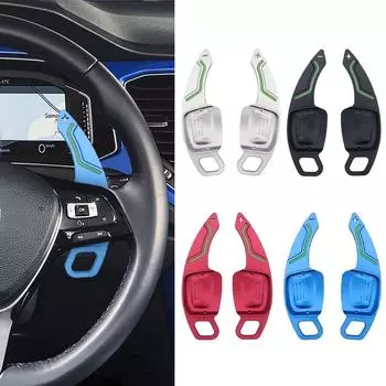 2Pcs Aluminium Alloy Steering Wheel Paddles Extensions Shifters for 2018-2024 Volkswagen Golf 8 MK8 Tiguan L Touareg CC Magotan