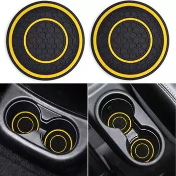 2pcs Anti-Slip Beverage Coaster PVC Car Bottle Holder Car Interior Accessories Car Coasters