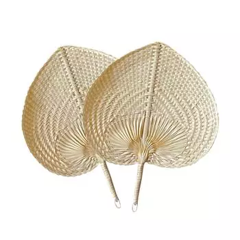 2pcs Bamboo Hand Fan Home Decor Wedding Favor Chinese Style Summer Beach Indoor Outdoor