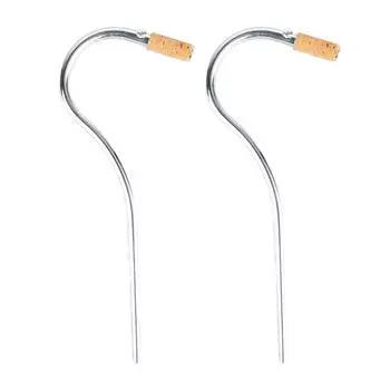 2PCS Bassoon Mouthpieces Silver Plated Curved Neck with Cork Joint Woodwind Instrument Parts