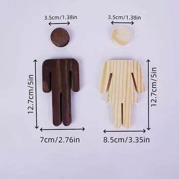 2Pcs Bathroom Decoration Premium Bathroom Sign Solid Wood Men S And Women S Toilet Sign Home Bathroom Decor