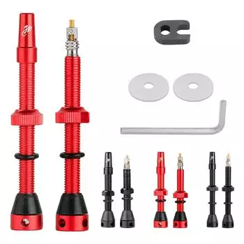 2 шт. велосипедный клапан без утечки 44/60 мм бескамерный воздушный клапан инструмент для снятия сердечника клапана шестигранный ключ для большинства пар бескамерных велосипедных ободов 44mm чёрный