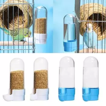 2Pcs Bird Water Drinker Feeder Waterer with Clip Pet Bird Supplies Dispenser Bottle Drinking Cup Bowls For Pet Parrot Cage 1Pc белый