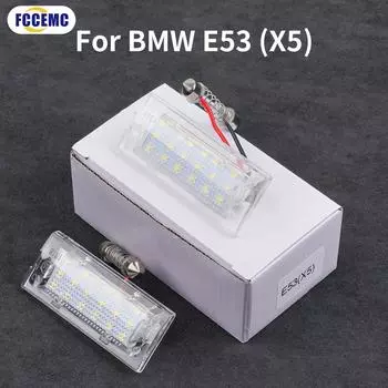 2pcs Canbus LED Number License Plate Light Error Free White For BMW X5 E53 1999-2006 X3 E83 2003-2010