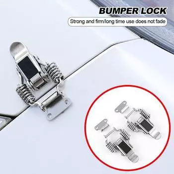 2Pcs Car Bumper Security Hook Quick Release Fasteners Lock Clip Kit Accessories Truck Hood Clip Hasps Iron Auto Stuff Universal