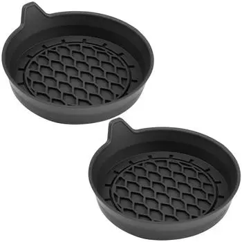 2pcs Car Cup Coaster Universal Non-Slip Insert Water Cup Holders Pads Mat Interior Accessories For Perfectly For Most Cups Black чёрный